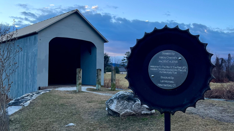 UFO Park and donation sign in Sheffield, Massachusetts