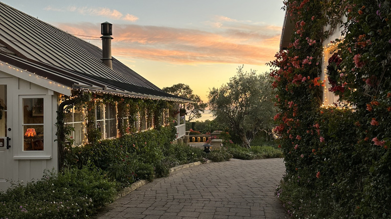 Cottage surrounded by gardens and sunset views at San Ysidro Ranch in Montecito, California