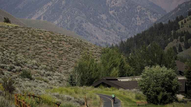 Biker on the Wood River Trail in Sun Valley