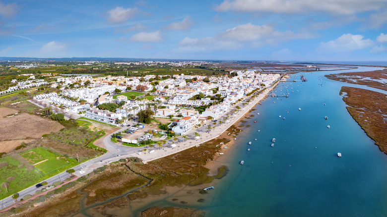 Aerial view of Santa Luzia in the Algarve, Portugal