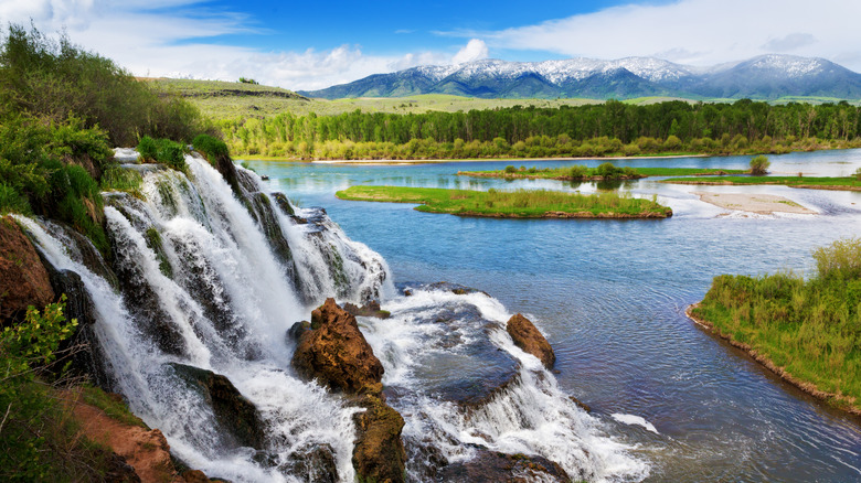 Multitiered Fall Creek Falls in Idaho