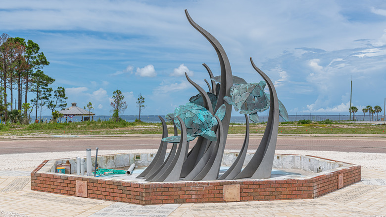 Sea turtle statue at Gore Core Park in Port St. Joe, Florida