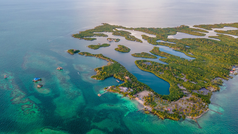 Aerial view of Isla Mucura, Colombia