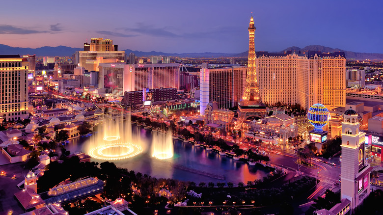 Aerial view of the Las Vegas strip