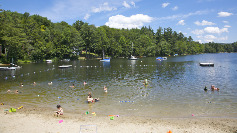 Lakefront beach in Massachusetts