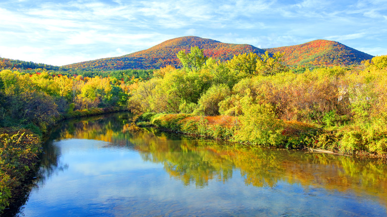 Berkshire lake and mountain scenery, MA