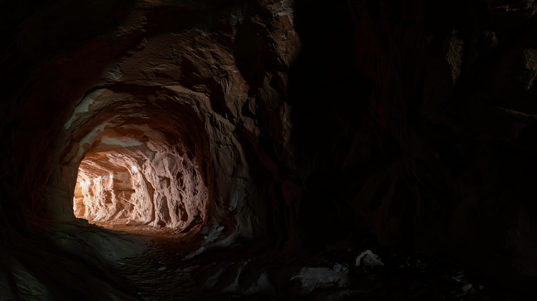 Belly of the Dragon with light shining inside