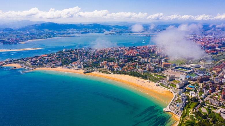 Panoramic aerial view of Santander, Cantabria, in Spain