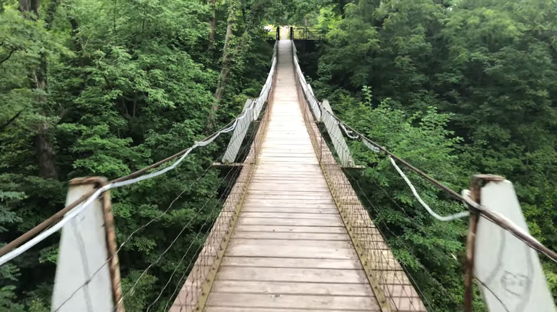 Lover's Leap Swinging Bridge in Columbus Junction, Iowa