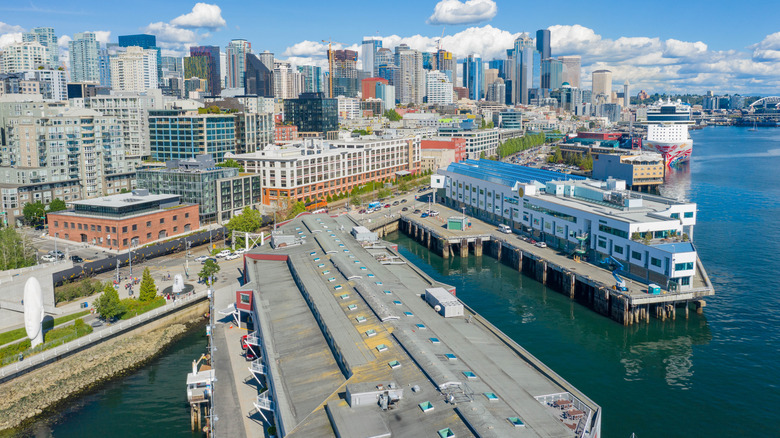 Aerial view of Belltown in Seattle, WA