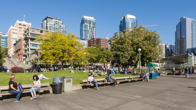 Park in Belltown on a sunny day