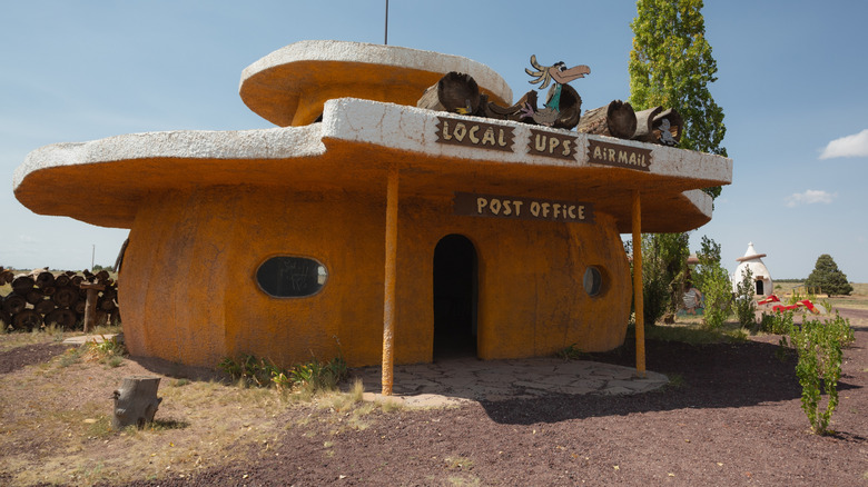 The orange post office at Bedrock City, Arizona