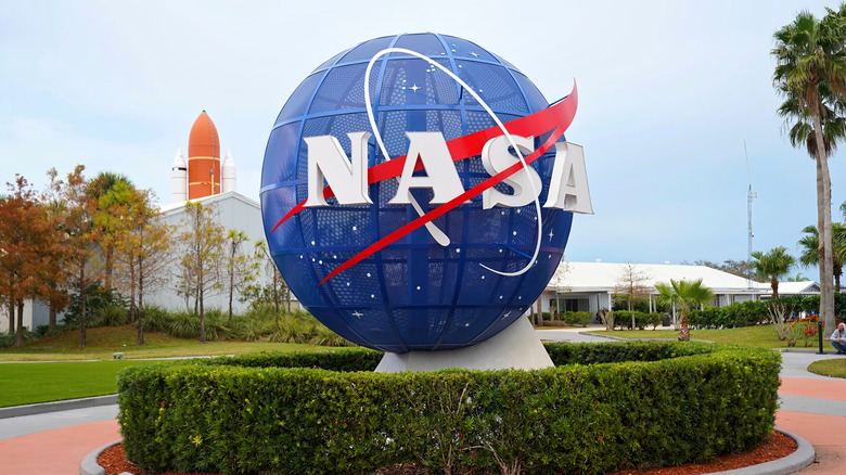 The NASA sign at John F. Kennedy Space Center