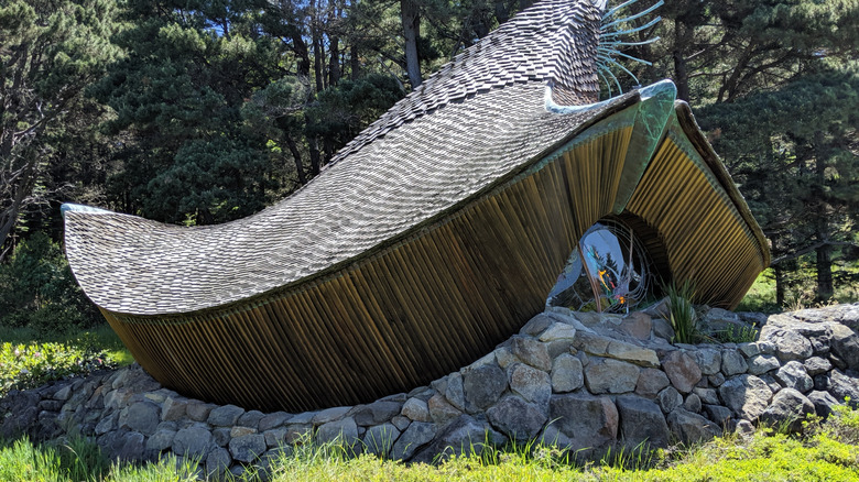 The Sea Ranch Chapel in the community, a mid-century woodlands structure in the forest