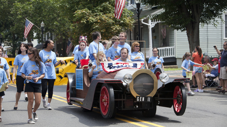 Marchers in the Moorestown NJ 4th of July Parade