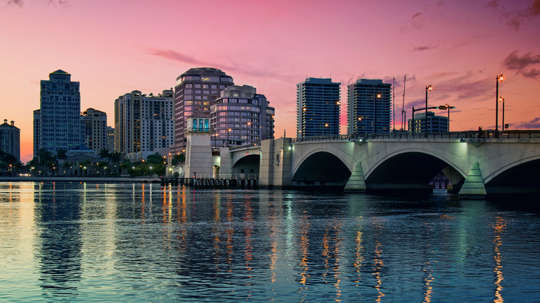 West Palm Beach, Florida, at dusk