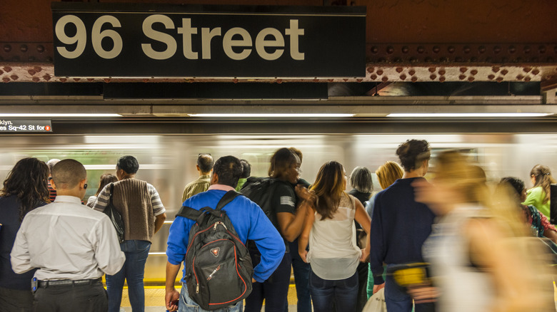 Crowded subway station