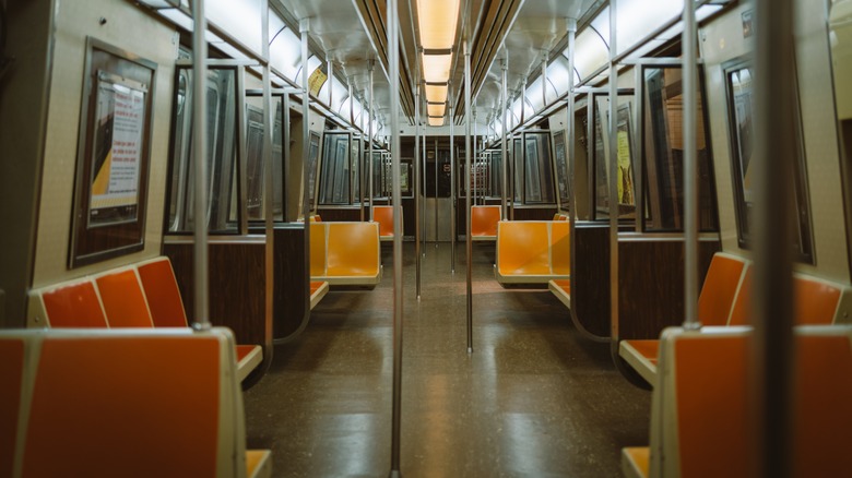 Empty subway car