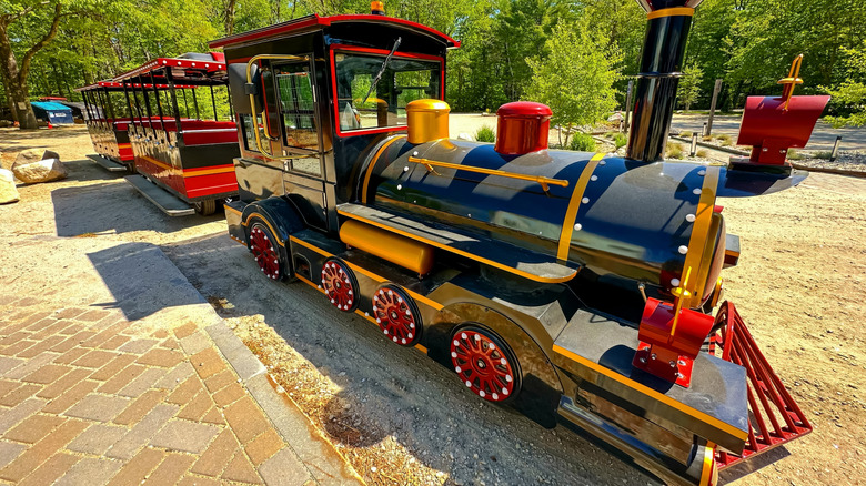 A train ride for kids at The Desert of Maine in Freeport, Maine