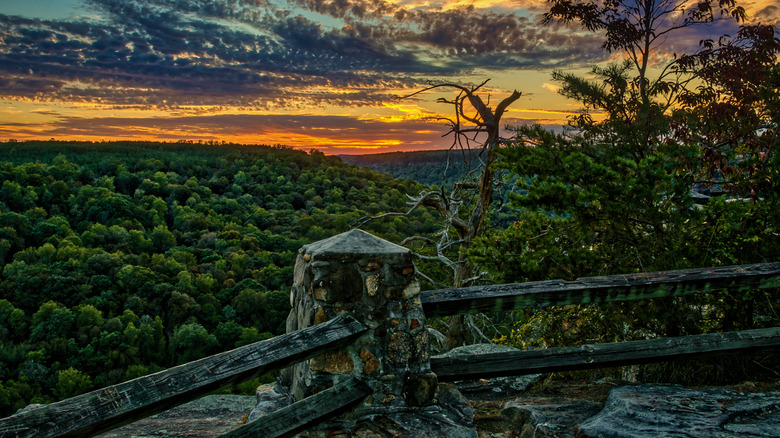 Sunset at Buck's Pocket State Park near Grove Oak, AL