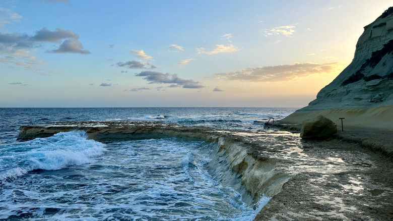 Landscape of Marsalforn coast on the island of Gozo, Malta