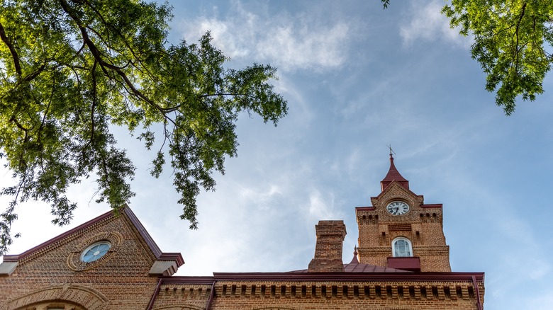 Newberry Opera House under clear blue sky