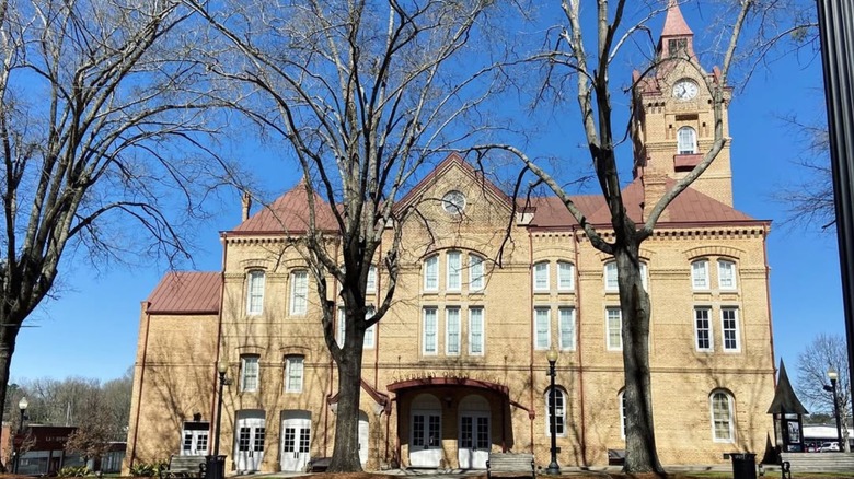 Newberry Opera House surrounded by leafless tress