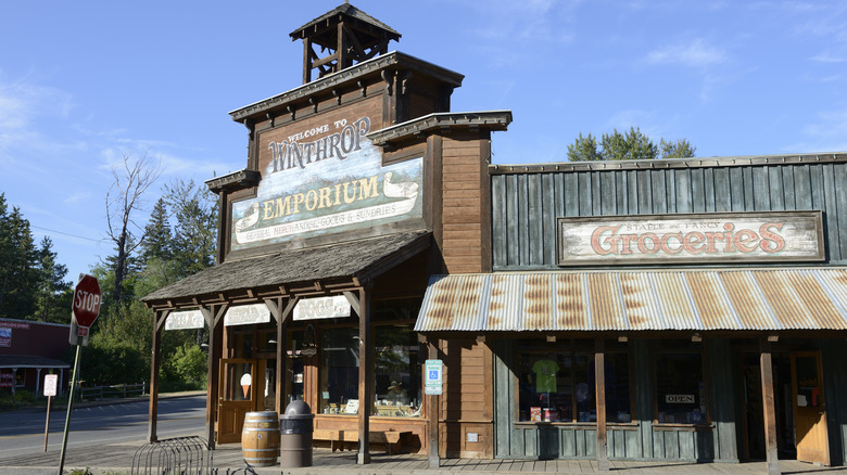 Historic downtown Winthrop, Washington streetscape