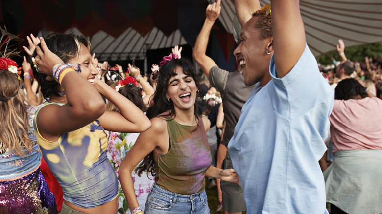 People dancing at festival