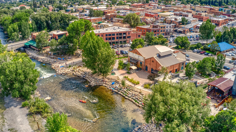 Downtown Salida from the air