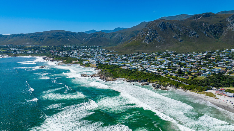 Aerial view of Hermanus on South Africa's Whale Coast