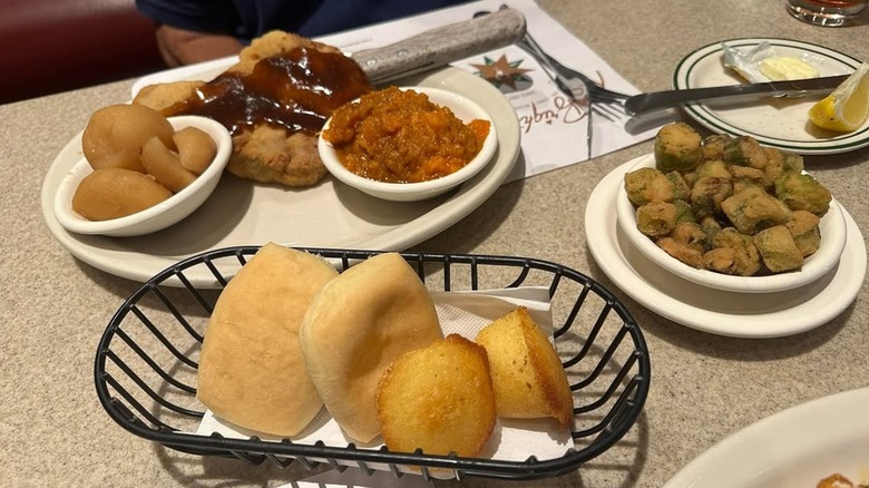 Plates of food at The Bright Star Restaurant