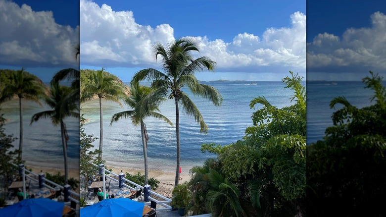 Aerial view of Bolongo Bay in St. Thomas