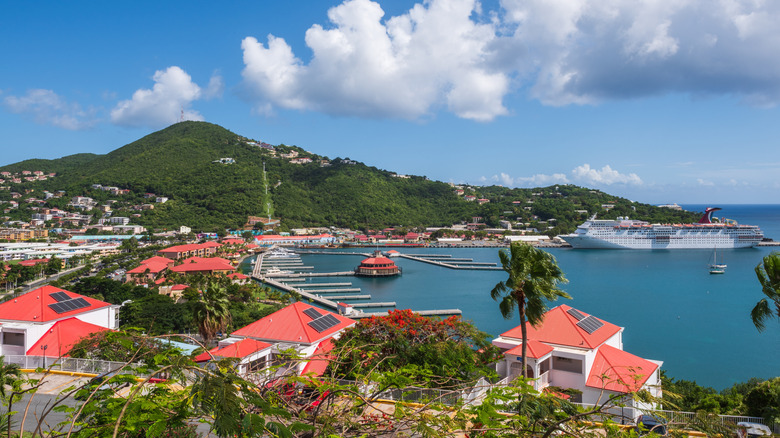 Aerial shot of St. Thomas in the US Virgin Islands