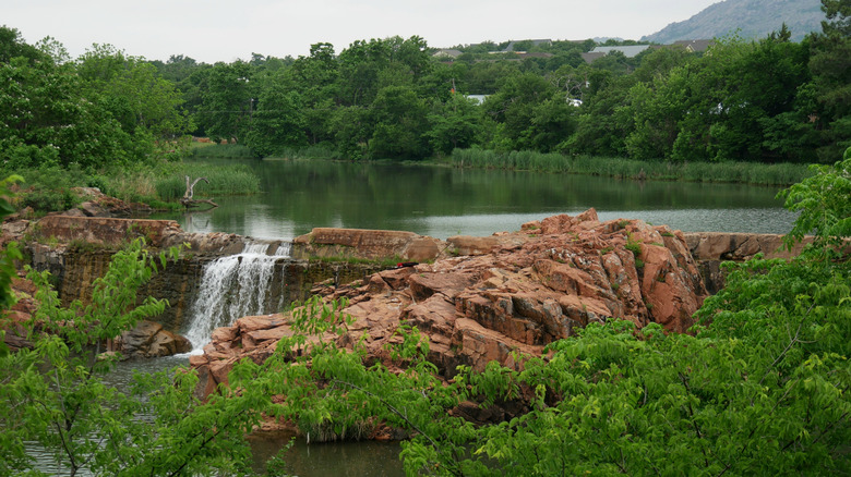 Bath Lake waterfall Medicine Park