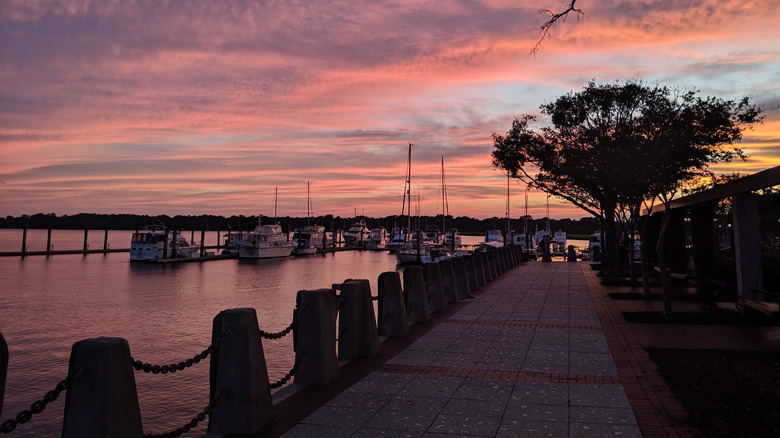 Beaufort harbor at sunset