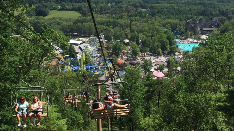 View of Knoebels from the Scenic Skyway