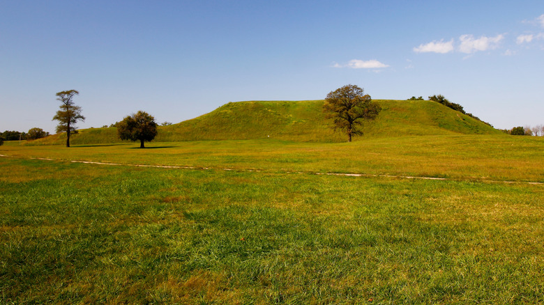 Cahokia Mounds State Historic Site on a clear day