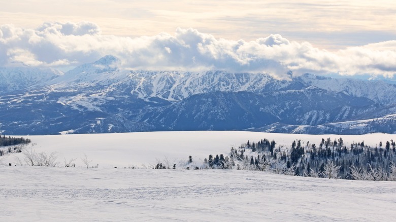 Snowy mountainous peaks of Utah.