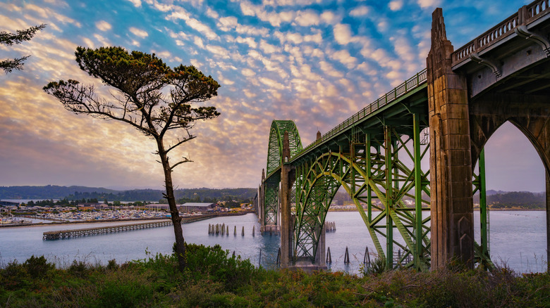 Sunset over Yaquina Bay, Newport, Oregon