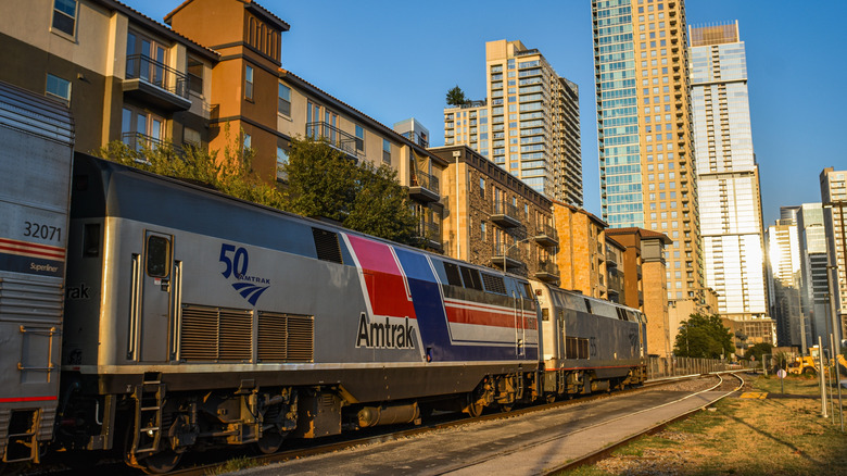 Texas Eagle train at Austin Texas station