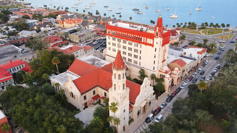 Aerial view of St. Augustine including the Cathedral Basilica of St. Augustine