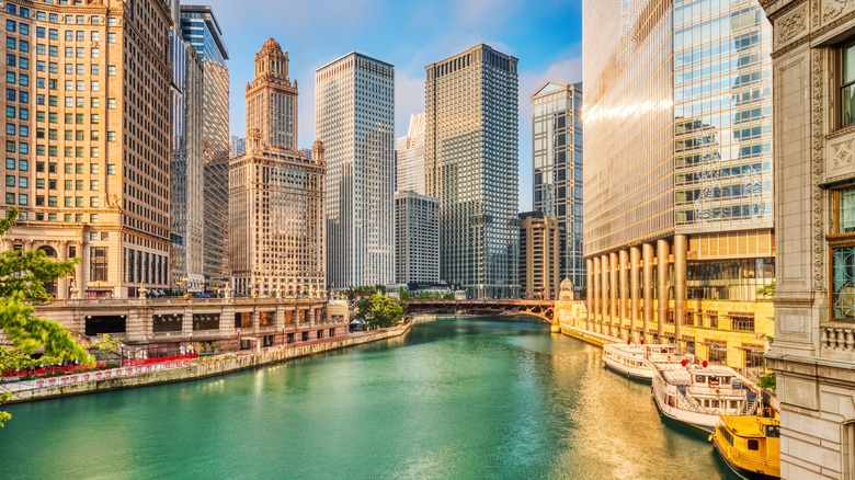 Downtown Chicago by the river