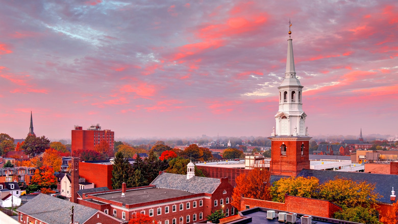 Skyline of Lancaster PA at sunset