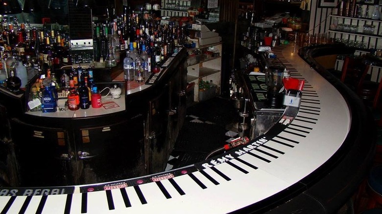 Piano-shaped bar at Baker's Keyboard Lounge