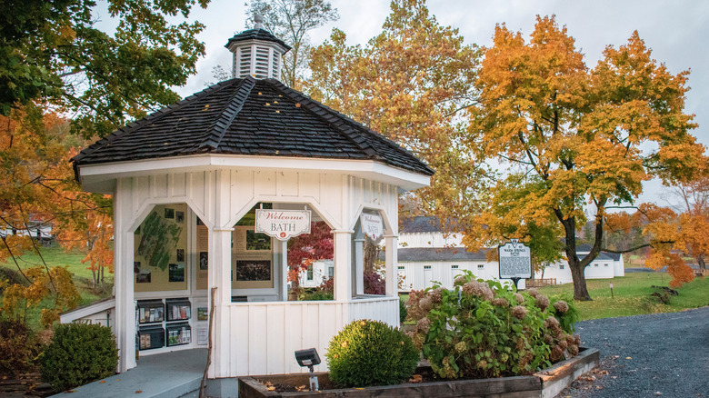 View of the spa gazebo at the Warm Springs Pools in Virginia