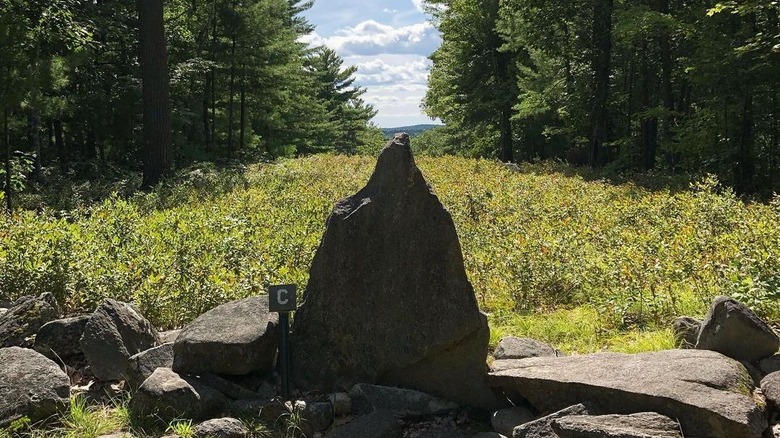 A stone slab at America's Stonehenge in Salem, New Hampshire