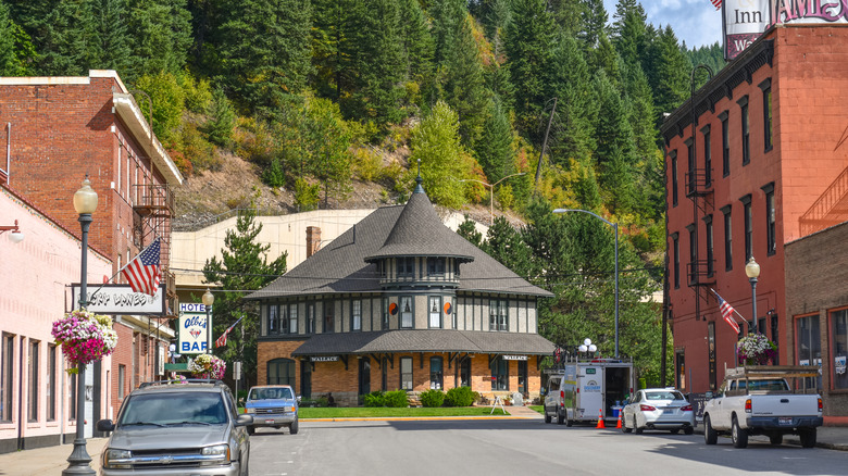 Wallace, Idaho downtown small silver mining town