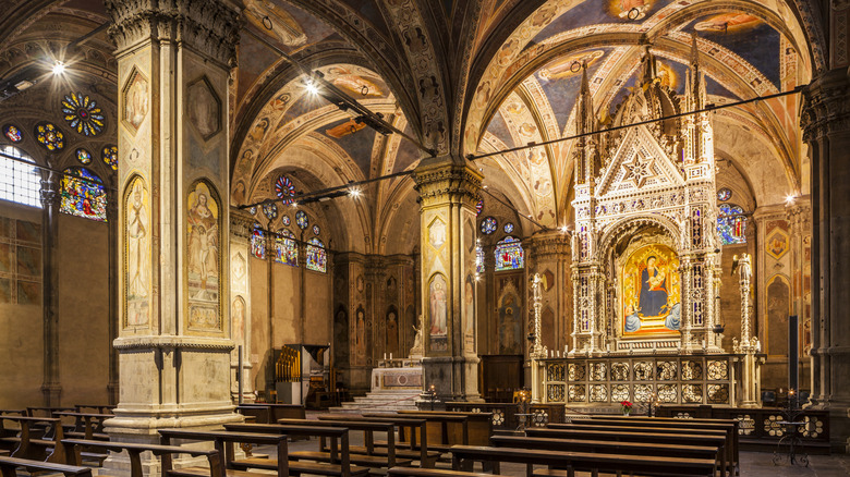 Interior of the Orsanmichele Church in Florence, Italy