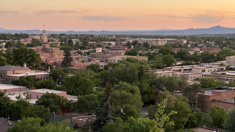 Sunset over downtown Santa Fe, New Mexico